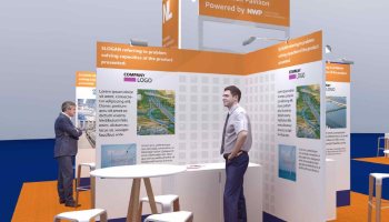 Visual of 9 square metre stand design at Netherlands Pavilion Aquatech Amsterdam 2023