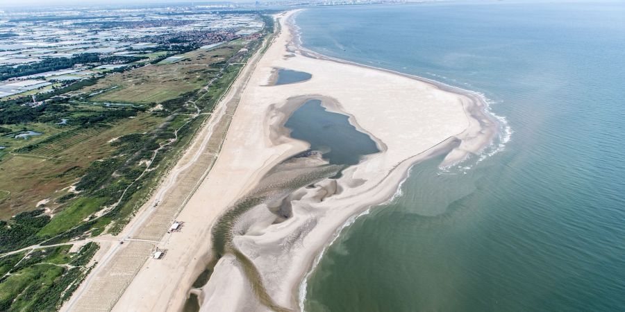 The zandmotor at the coast of the Netherlands near The Hague