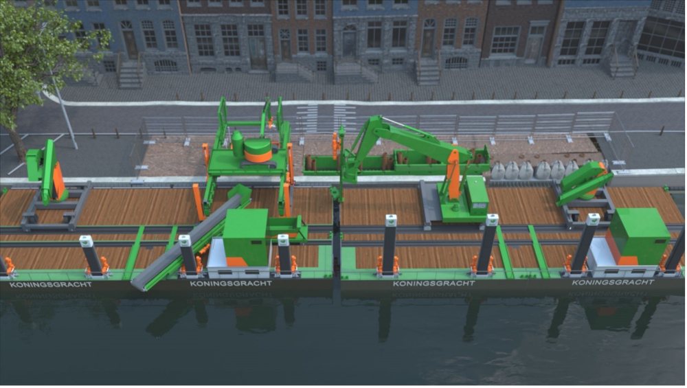 Artist impression of the future Amsterdam quays renovation