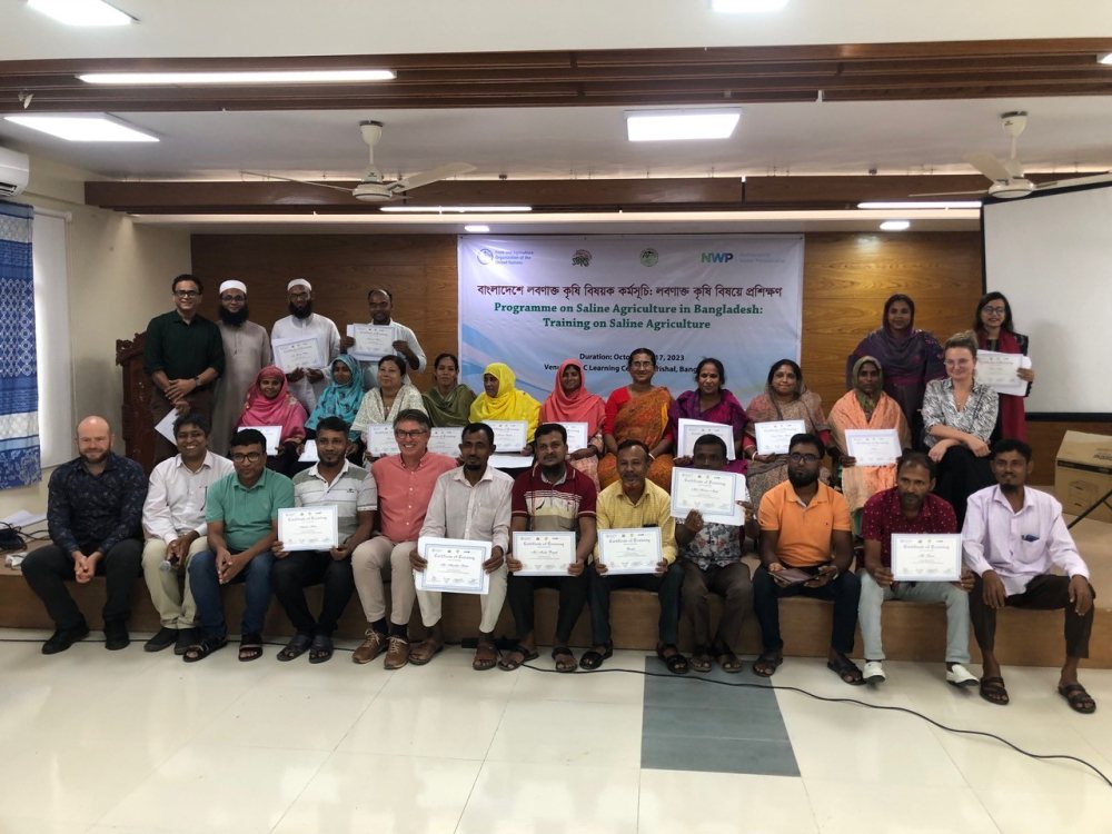 Farmers’ leaders from Bangladesh attending the training course on saline agriculture