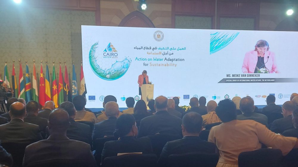 Meike van Ginneken, the Special Water Envoy for the Kingdom of the Netherlands, at Cairo Water Week 2023.