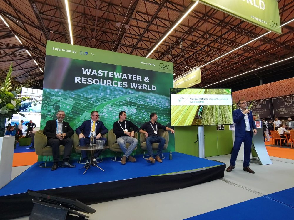 Session of the Nutrient Platform, moderated by NWP's Arjan Braamskamp with speakers from LeAF, KWR, Semilla Sanitation/Nijhuis Saur Industries