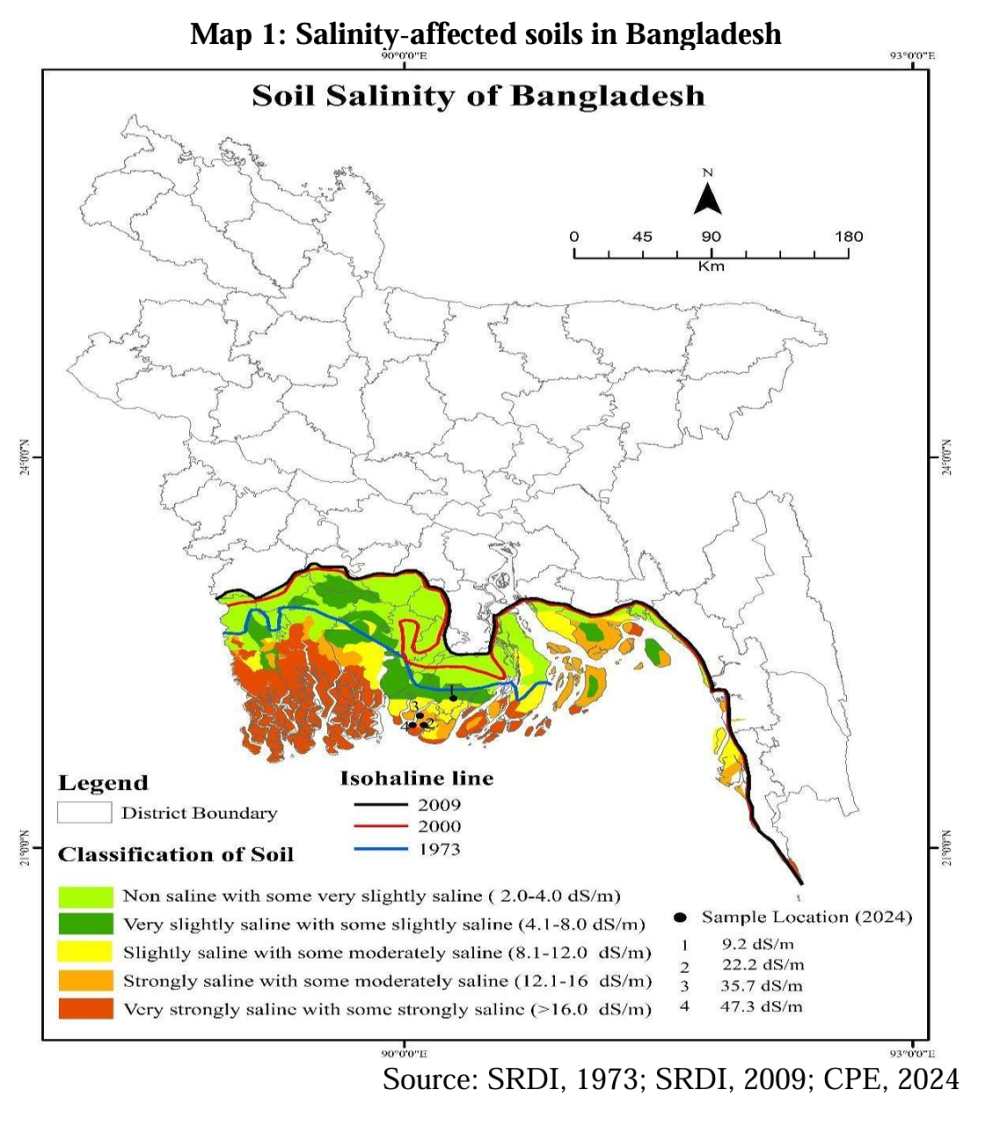 Salinity affacted soils in Bangladesh