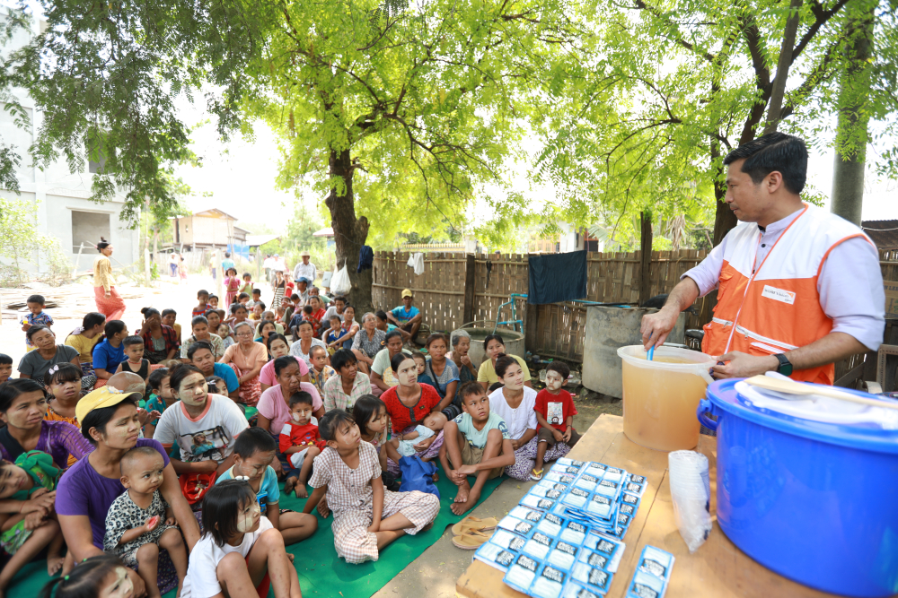Sachets demonstration in Myanmar