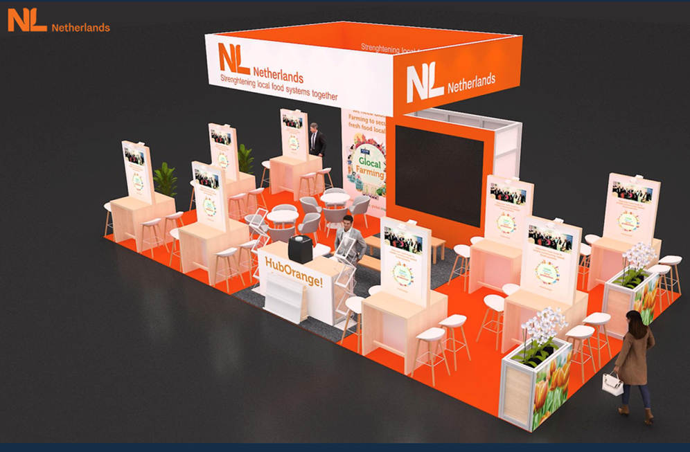 Drawing of the stand design of the Netherlands Lounge booth at Aquatech Asia 2026 trade fair