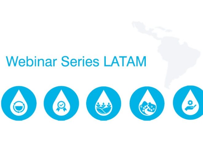 Banner with the topics of the webinar series LATAM.