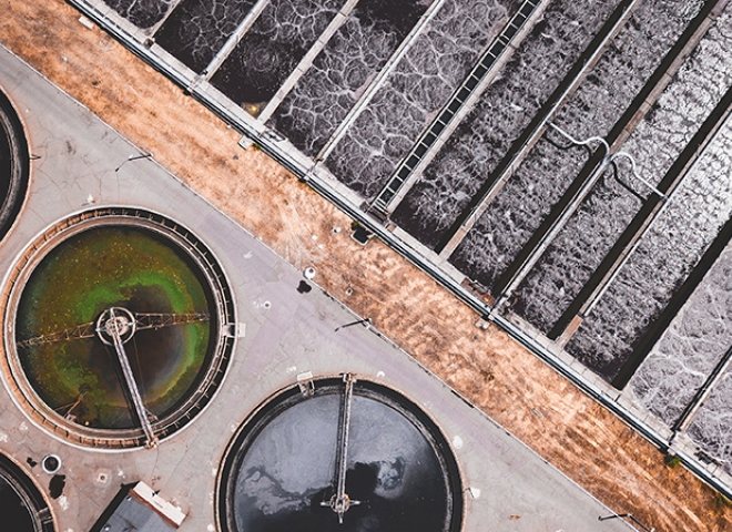 Photo of a water treatment plant.