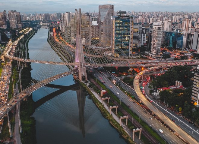 Aerial view of Real Parque in São Paulo, Brazil.