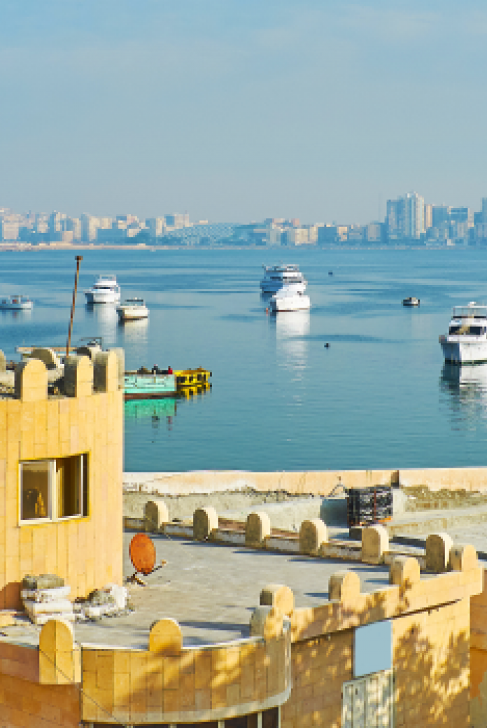 The coast of Alexandria in Egypt
