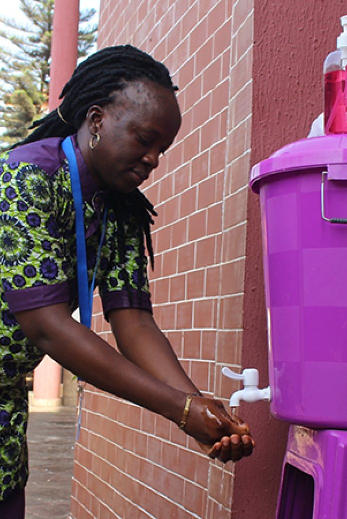 Photo of Plan International's handwashing station in Guinea.
