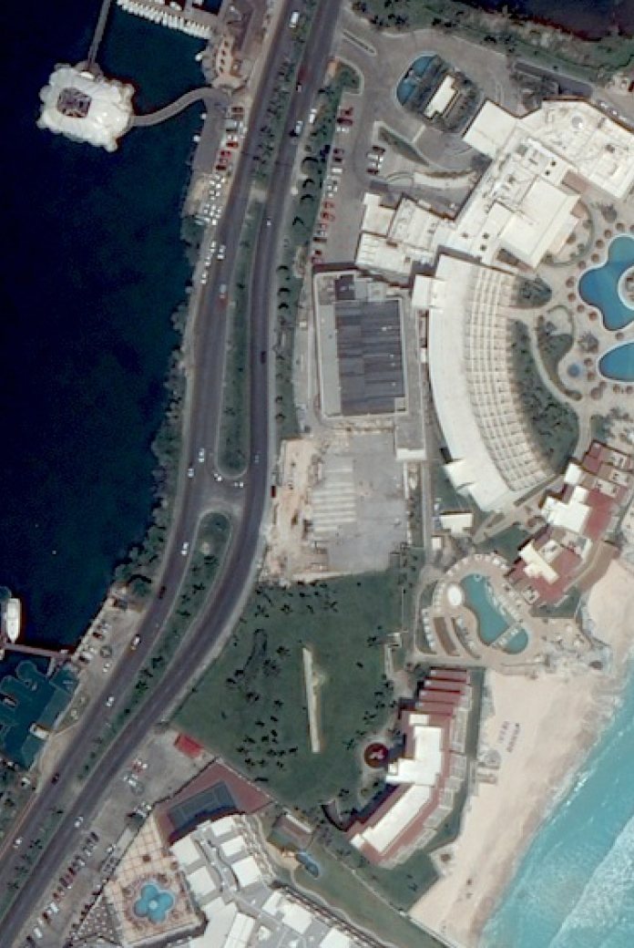 Aerial view of Cancun, Mexico.