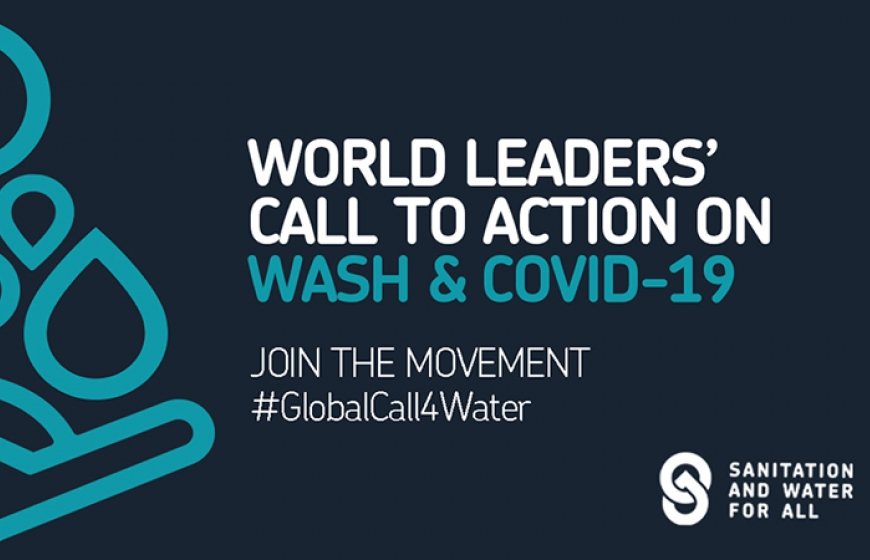 Banner of the GlobalCall4Water. An initiative of Sanitation and Water for All.