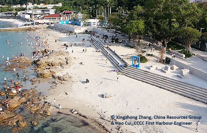 Photo of the East Dike coastal defence project near Shenzhen by architecture and sustainable urban design firm KCAP, member of the Netherlands Water Partnership (NWP), working with landscape architect and planning firm FELIXX. © Xingzhong Zhang, China Resources Group and Hao Cui, CCCC First Harbour Engineer