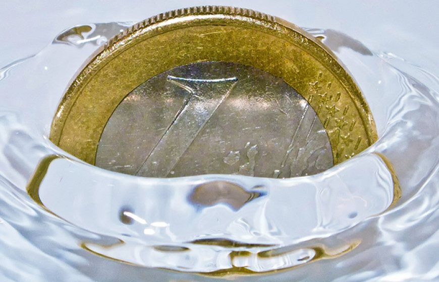 Photo of a coin in the water