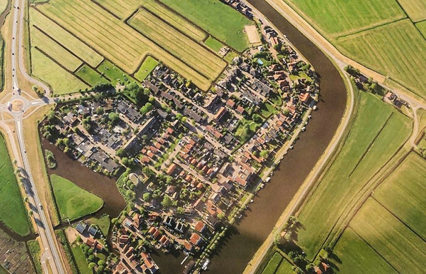 Aerial view of a Dutch landscape