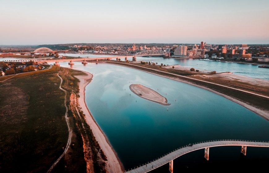 Photo of Nijmegen's landscape afte the Room for the River Programme.