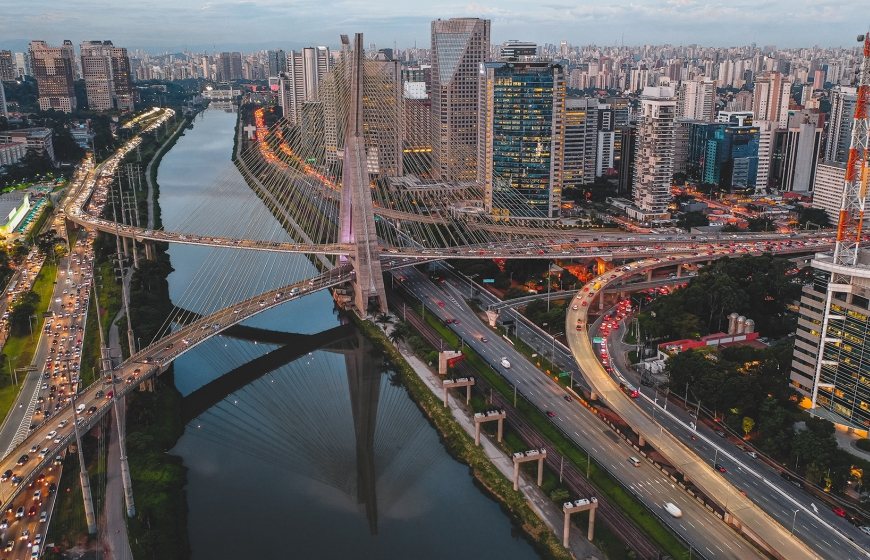 Aerial view of Real Parque in São Paulo, Brazil.