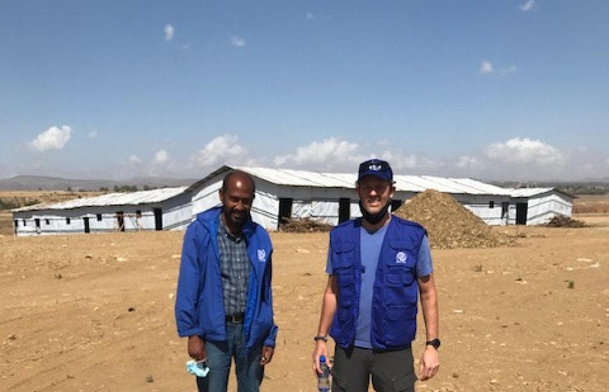 WASH expert Alex Velzeboer on location in a refugee camp