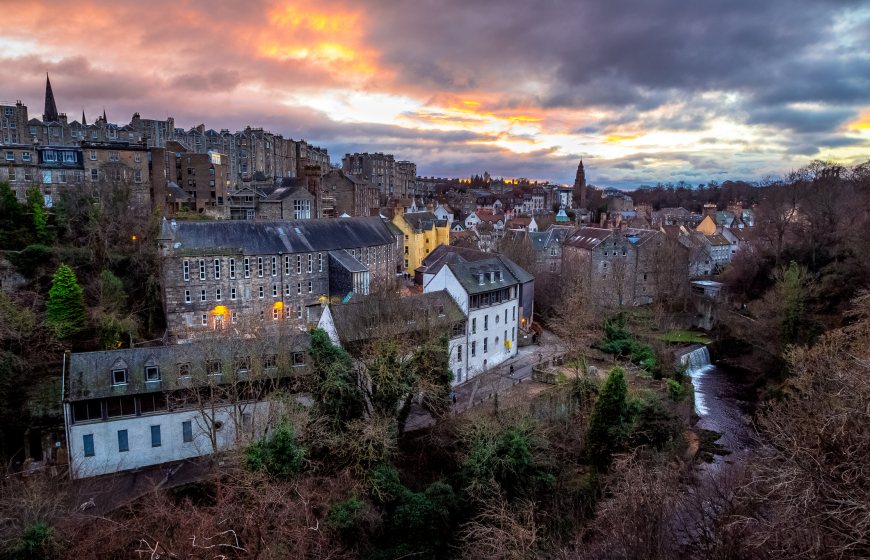 Aerial view of city of Edinburgh, Scotland