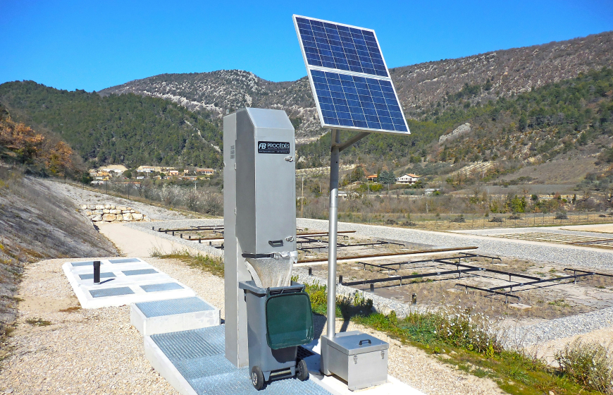 Solar panel in a montain landscape