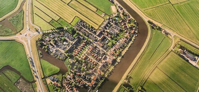 Aerial view of a Dutch landscape