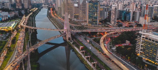 Aerial view of Real Parque in São Paulo, Brazil.