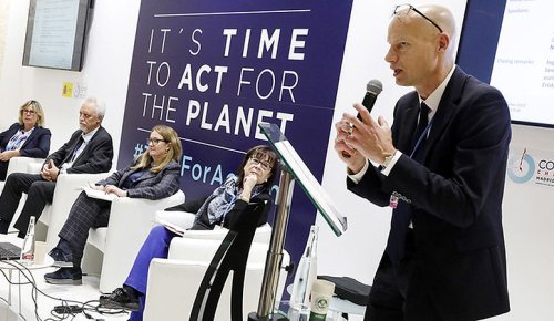 Blog of Henk Ovink. Photo of Henk Ovink, Dutch Special Envoy for International Water Affairs, at COP25 in Madrid