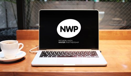 Photo of a laptop with NWP logo