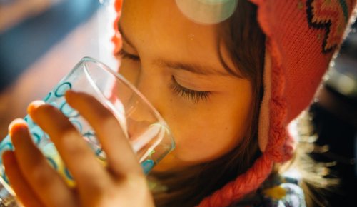 Photo of a girl drinking water