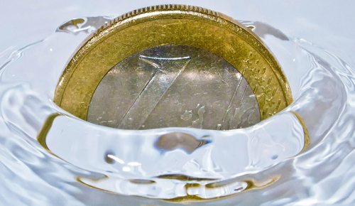 Photo of a coin in the water