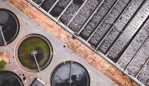 Photo of a water treatment plant.